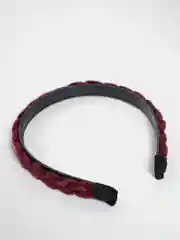 Бордовый ободок для волос "Коса"