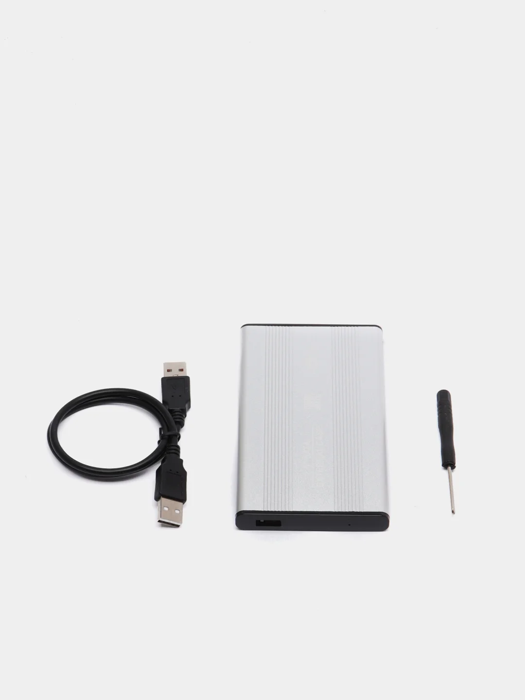 Серебряный корпус - кейс для внешнего жесткого диска (корпус) для HDD SSD 2,5 USB 2.0