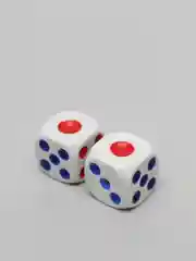 Кости кубики игральные, белые, пластиковые, 1,2 см х 1,2 см, 2 штуки