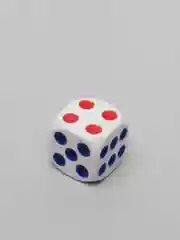 Кости кубики игральные, белые, пластиковые, 1,2 см х 1,2 см, 2 штуки