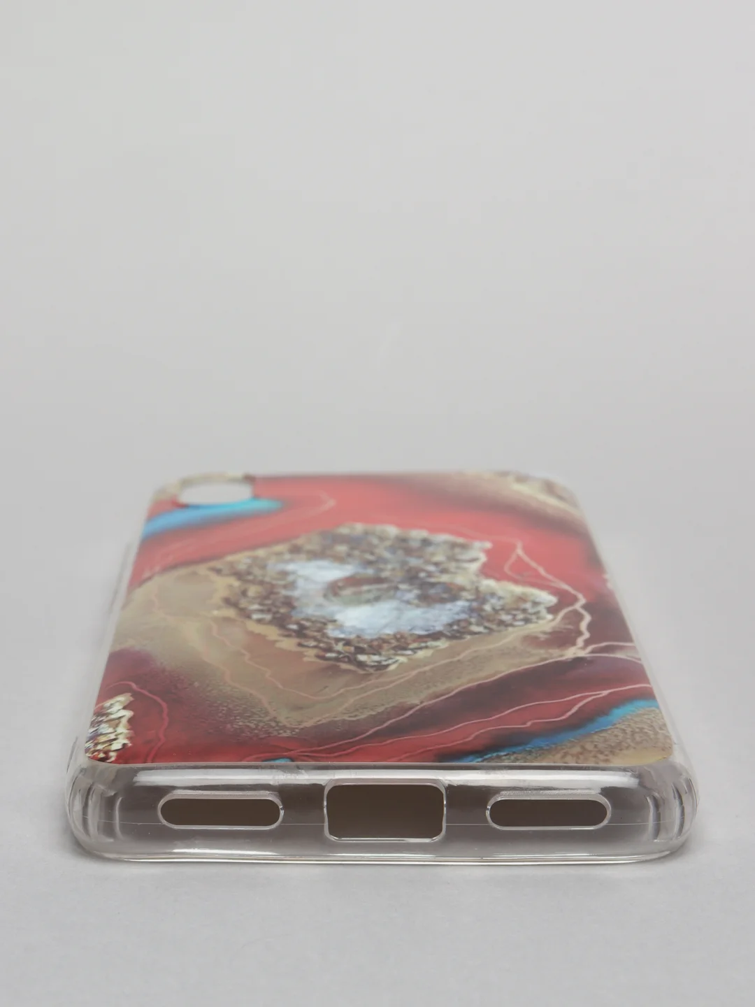 Красный чехол Xiaomi Redmi 7A, Сяоми Редми 7А силиконовый с мраморным рисунком