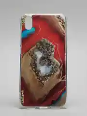 Красный чехол Xiaomi Redmi 7A, Сяоми Редми 7А силиконовый с мраморным рисунком