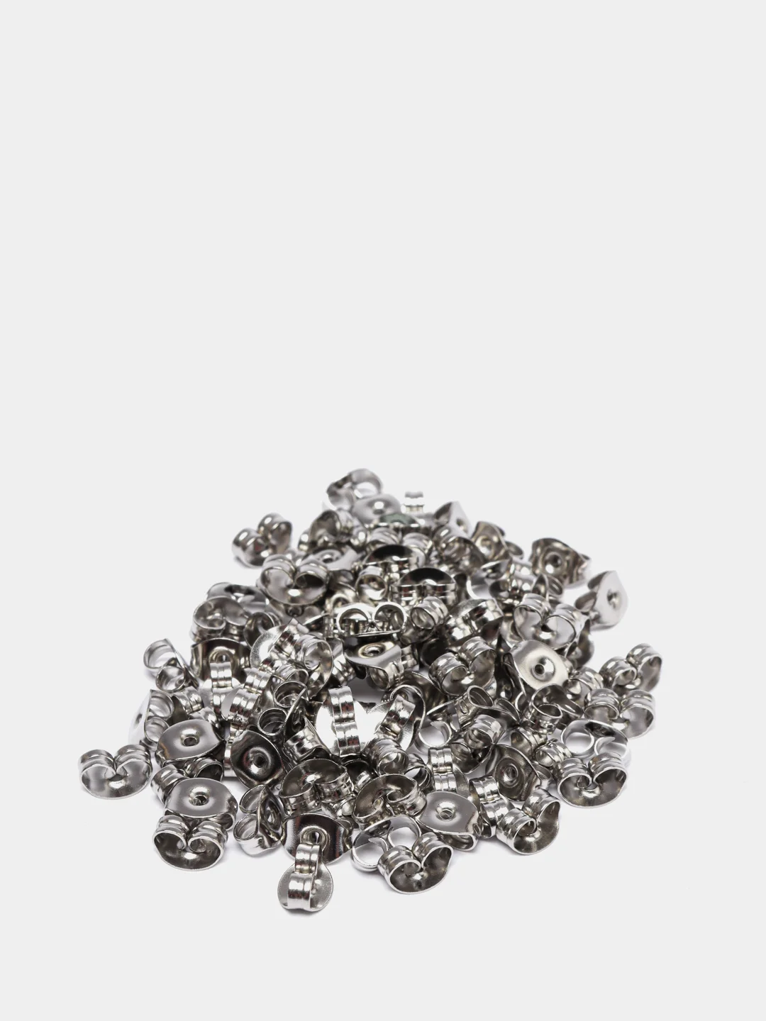 Серый серьги гвоздики и заглушки к ним, 100 штук, основа