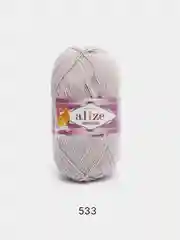 Серый меланж пряжа Alize Cotton Gold 55% Хлопок 45% Акрил 100г 330м Ализе Коттон Голд