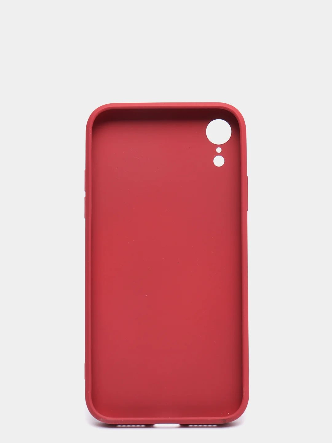 Красный чехол для iPhone Xr/ 11/ 12/ mini/ Pro/ ProMax, силиконовый со стеклянной панелью