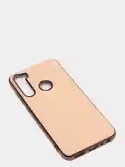Бежевый чехол Xiaomi Redmi Note 8 2019/21 цветной, силиконовый, с глянцевой рамкой (Редми Нот 8)