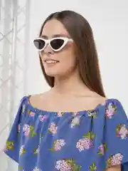 Белый солнцезащитные очки в форме "Кошачий глаз"