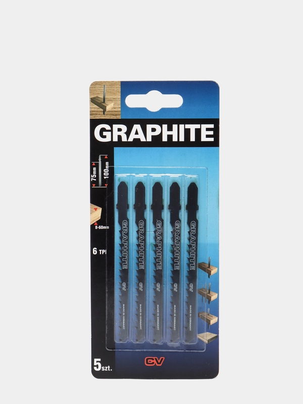 Полотна для электролобзика  GRAPHITE 57H763  6TPI хвостовик T набор 5шт