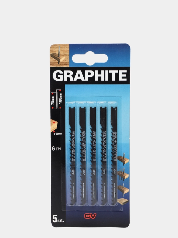 Полотно для электролобзика GRAPHITE 57Н775, 6TPI, хвостовик U, набор 5 шт
