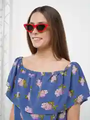 Красный солнцезащитные очки в форме "Кошачий глаз"