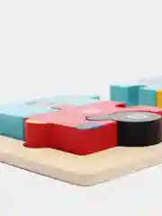 Красный пазлы деревянные/Развивающая игра для детей/Пазлы для самых маленьких/Крупные пазлы