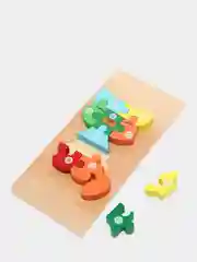 Зеленый пазлы деревянные/Развивающая игра для детей/Пазлы для самых маленьких/Крупные пазлы