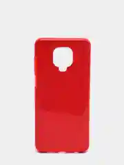 Красный чехол силиконовый с блестками для  Xiaomi Redmi Note 9 Pro / Note 9S Противоударный чехол