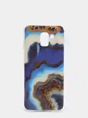 Золотой чехол Samsung Galaxy J6, Самсунг Галакси Джи6 2018 силиконовый с мраморным рисунком