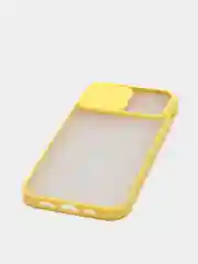 Желтый чехол с защитой камеры для iPhone 11. 11 PRO MAX. 12/12 PRO. 12 PRO MAX    (Матовый Чехол)