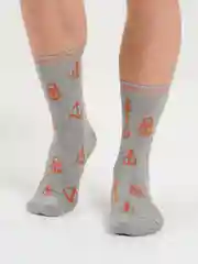 Серый носки мужские с принтом