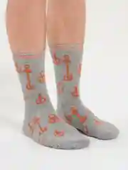 Серый носки мужские с принтом