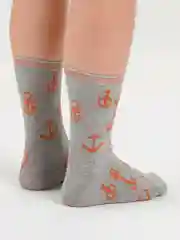 Серый носки мужские с принтом
