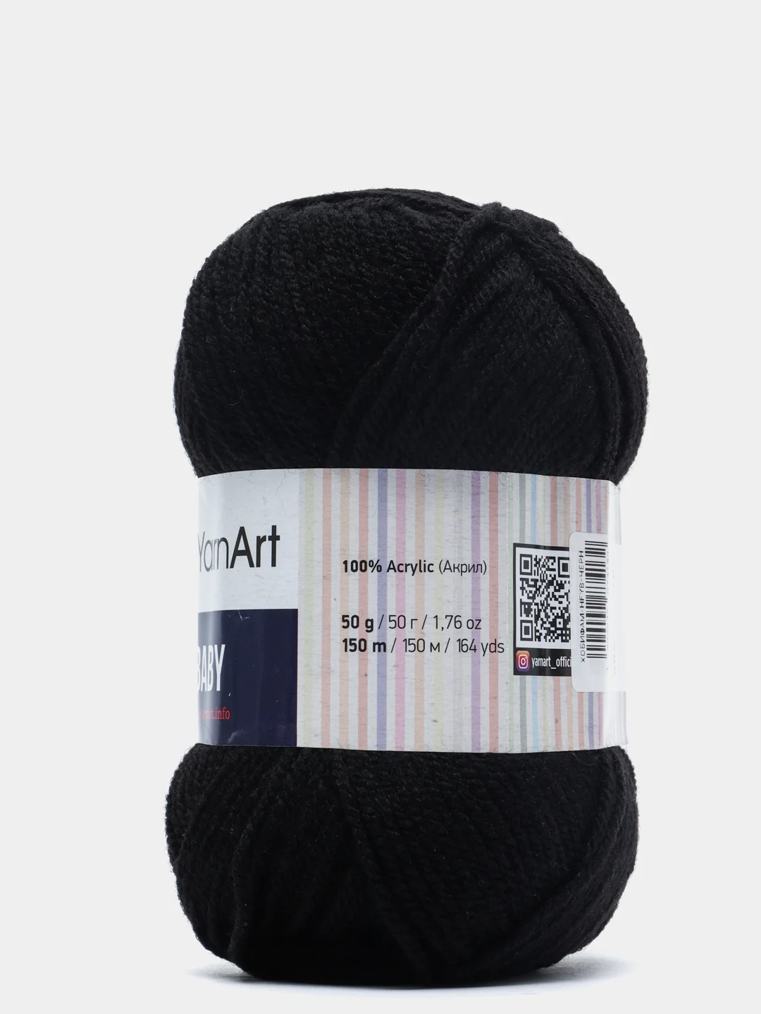 Черный пряжа YarnArt "Baby", 50г, 150м, 100% акрил