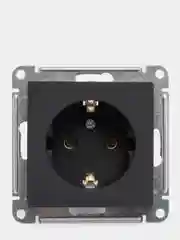 Розетка Schneider Electric AtlasDesign с заземлением, 16А, механизм, карбон, ATN001043