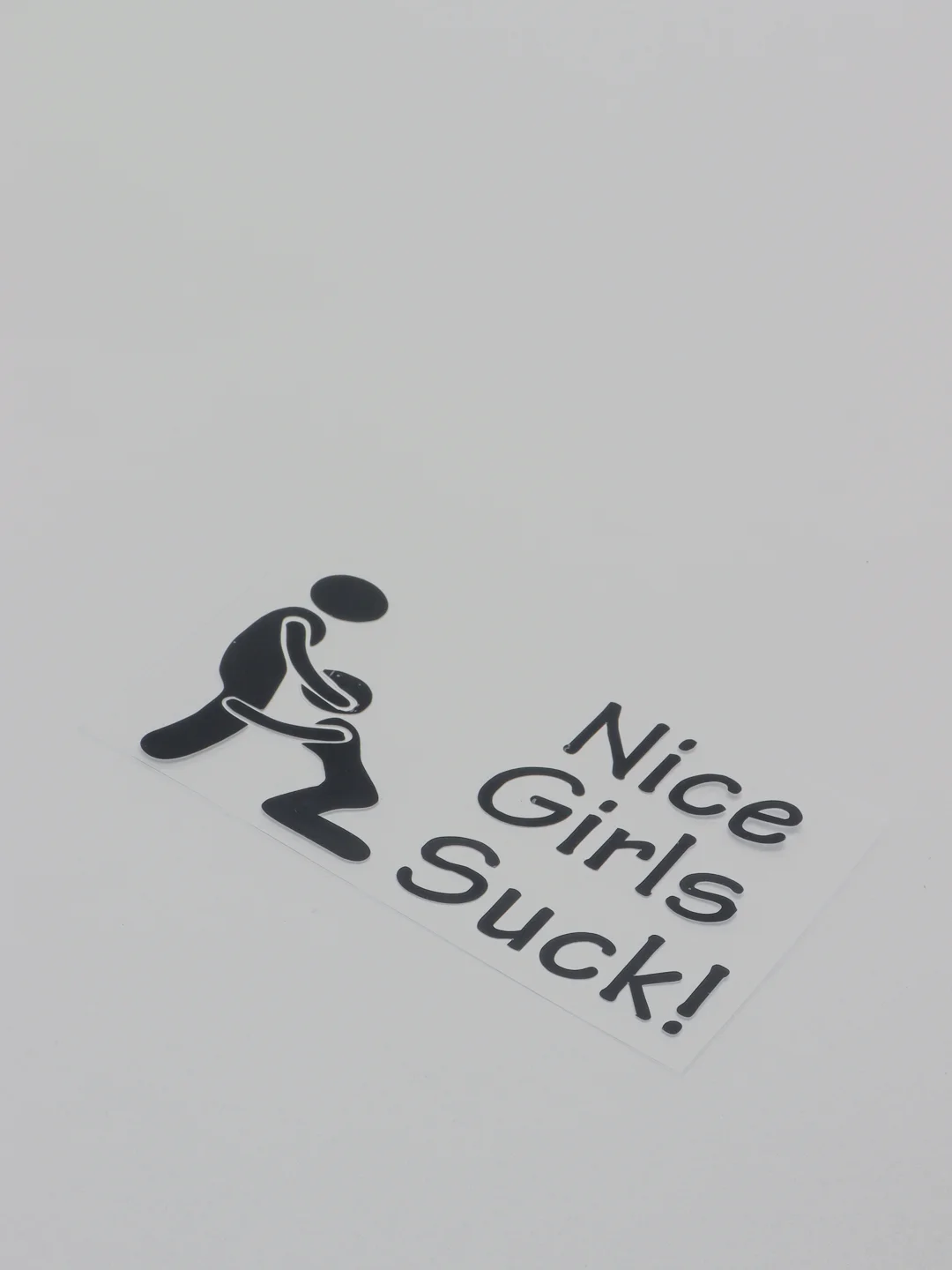 Черный наклейка на авто "Nice girls suck!"
