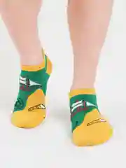 Зеленый носки унисекс, короткие