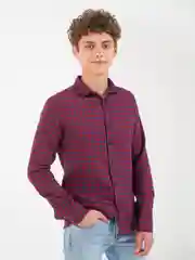 Красный рубашка в клетку оверсайз унисекс