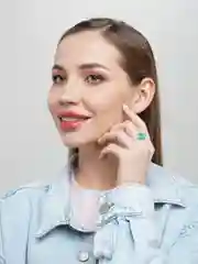 Лазурный кольцо из бисера "Бабочка"