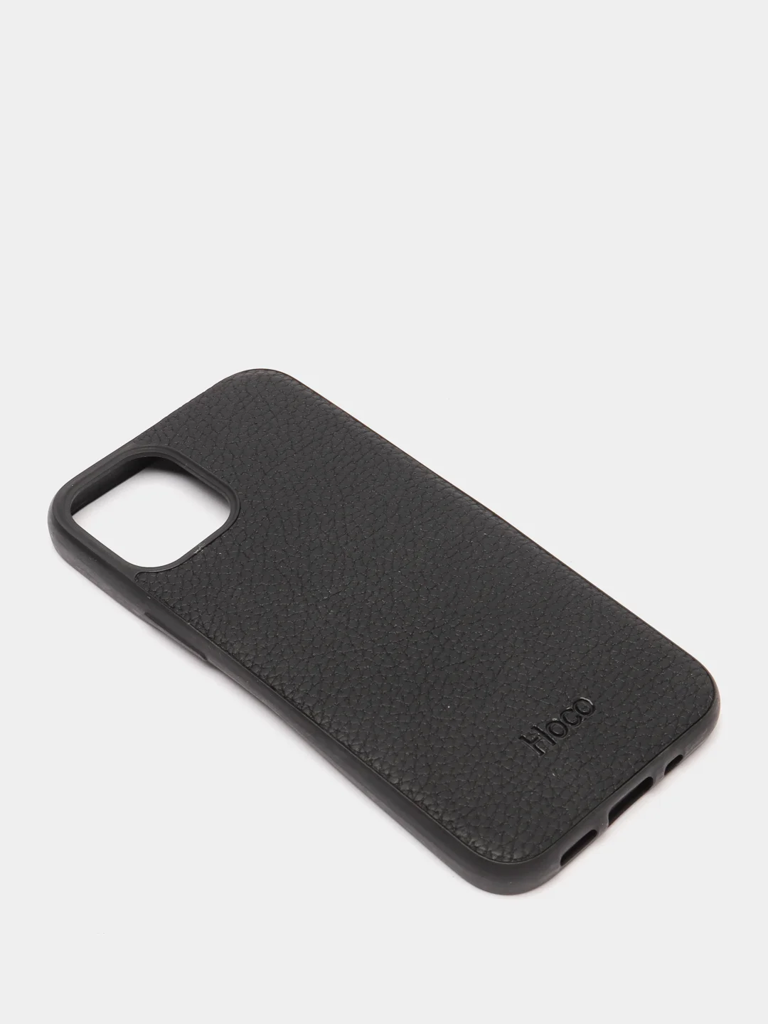 Черный чехол iPhone 12 Mini, 12 / 12 Pro, 12 Pro Max силиконовый "под кожу"