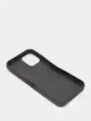 Черный чехол iPhone 12 Mini, 12 / 12 Pro, 12 Pro Max силиконовый "под кожу"
