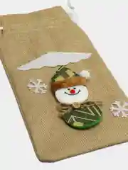 Бежевый мешочек, украшение для бутылки Новый год