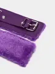 Фиолетовый мягкие наручники для БДСМ, на застежках