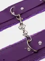 Фиолетовый мягкие наручники для БДСМ, на застежках