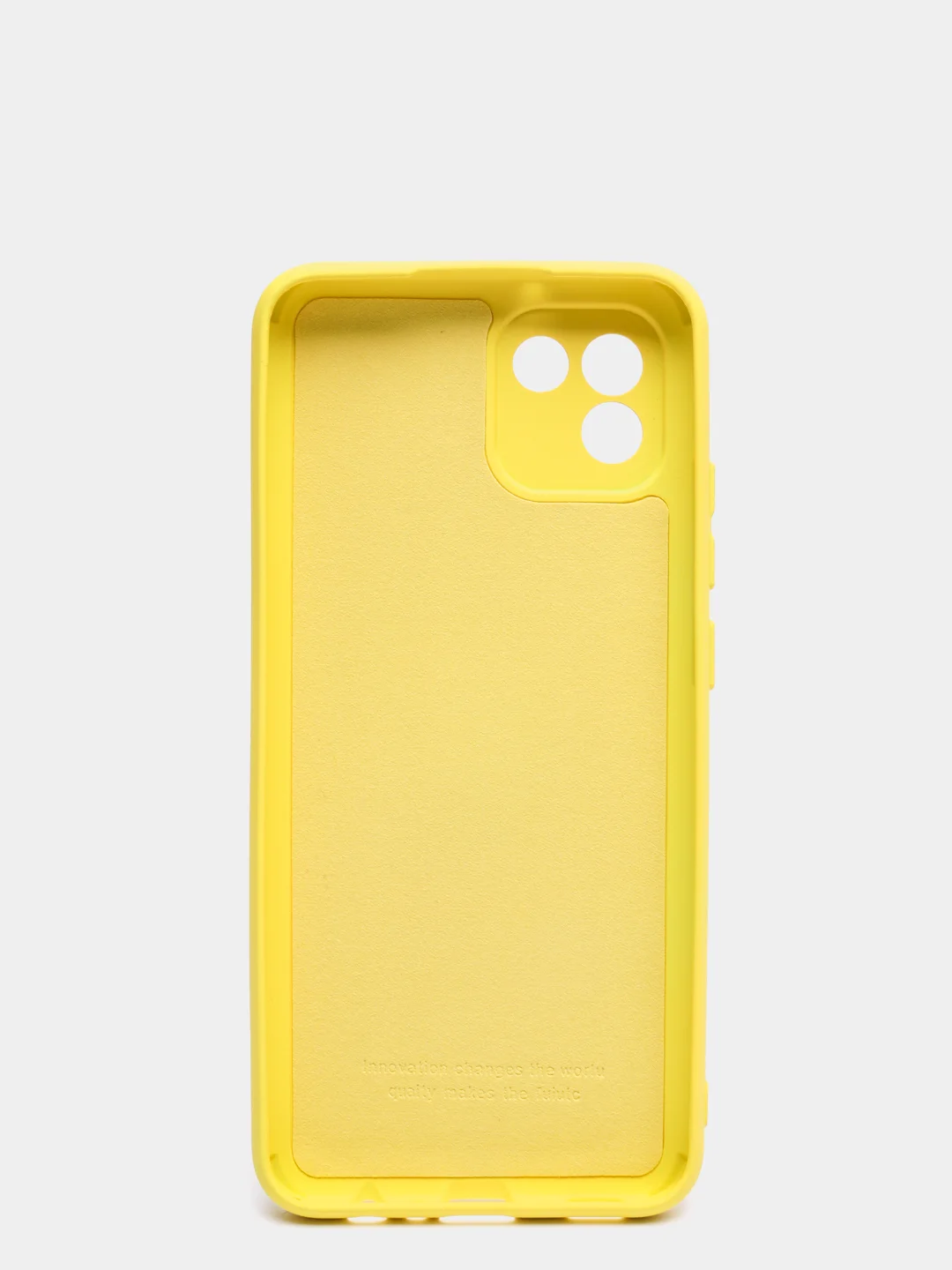 Желтый чехол Samsung A03 c защитой камеры и бархатом внутри