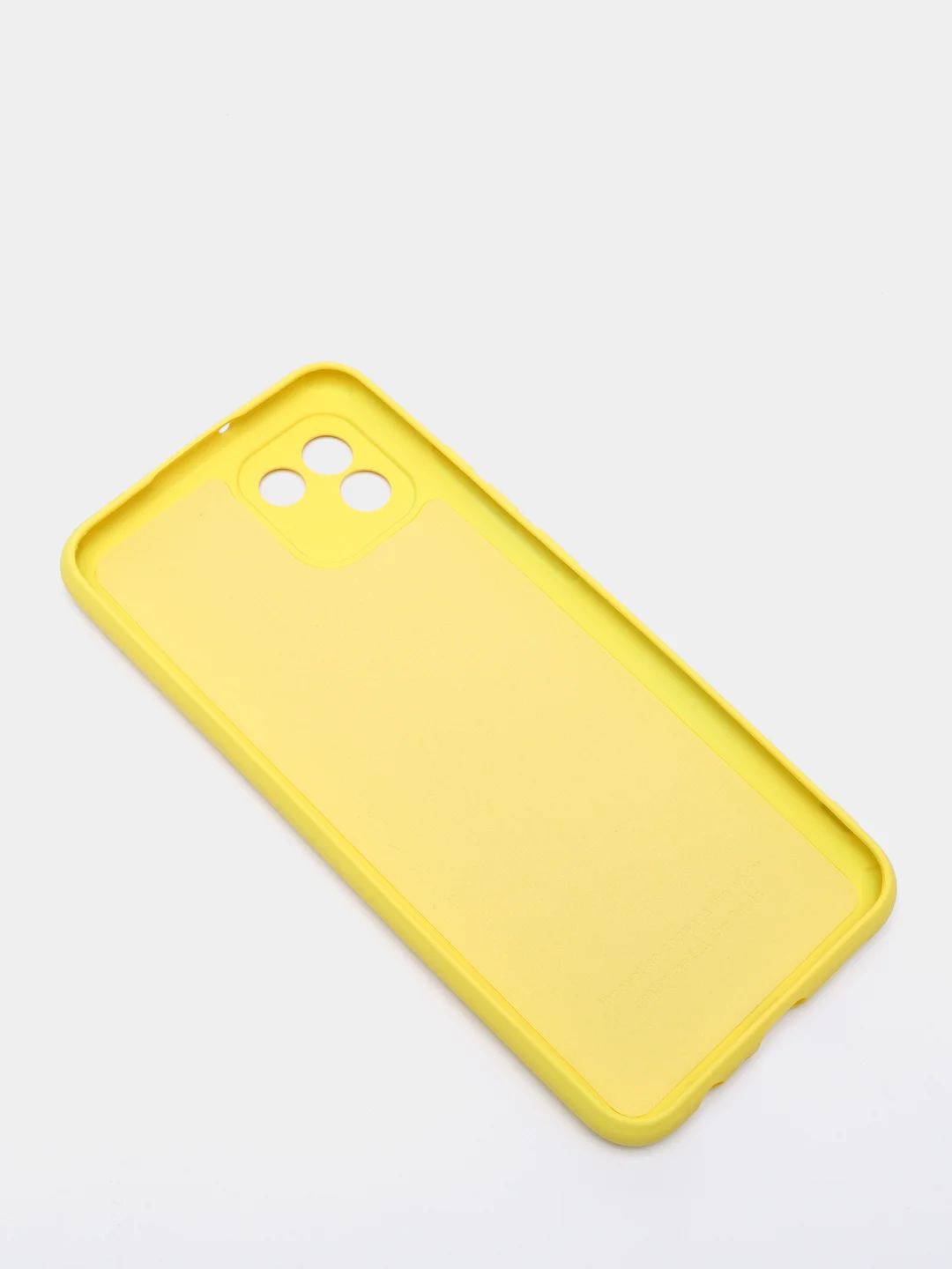 Желтый чехол Samsung A03 c защитой камеры и бархатом внутри