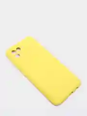Желтый чехол Samsung A03 c защитой камеры и бархатом внутри