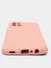 Пудровый чехол Samsung A03 c защитой камеры и бархатом внутри