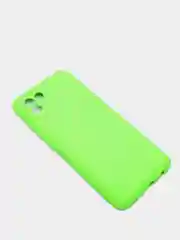 Лайм чехол Samsung A03 c защитой камеры и бархатом внутри