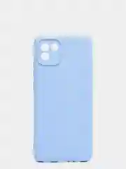 Голубой чехол Samsung A03 c защитой камеры и бархатом внутри