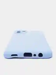 Голубой чехол Samsung A03 c защитой камеры и бархатом внутри