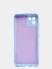 Голубой чехол Samsung A03 c защитой камеры и бархатом внутри
