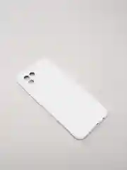 Белый чехол Samsung A03 c защитой камеры и бархатом внутри