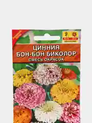 Семена цветы "Цинния Бон бон биколор"