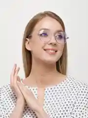 Серебряный имиджевые очки без диоптрий, женские