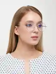Серебряный имиджевые очки без диоптрий, женские