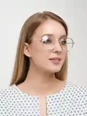 Золотой имидживые очки без диоптрий женские