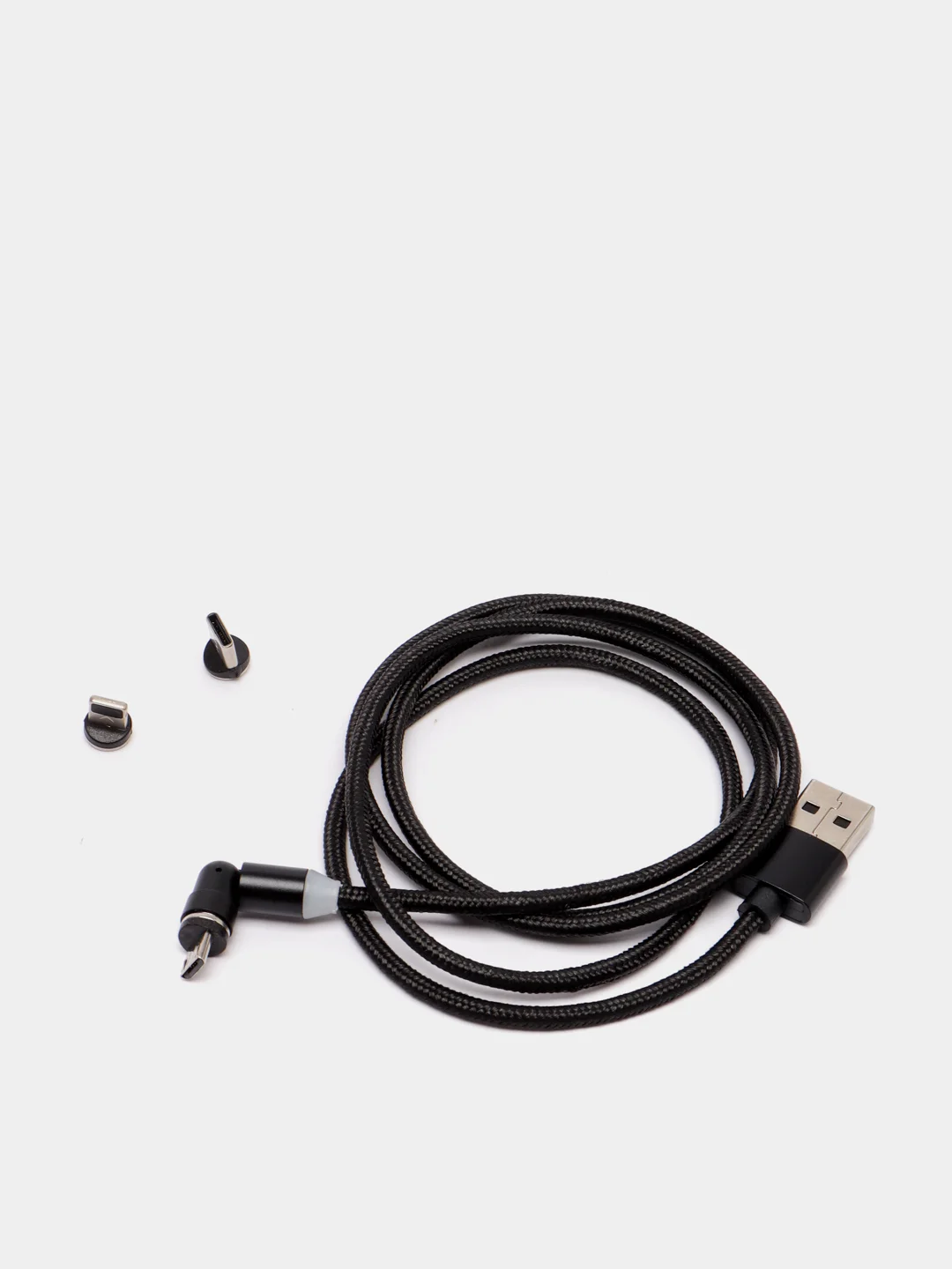 Черный магнитный кабель для зарядки телефона Apple Lightning, Type-C, Micro-USB, провод, шнур 1м
