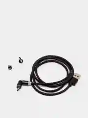 Черный магнитный кабель для зарядки телефона Apple Lightning, Type-C, Micro-USB, провод, шнур 1м