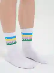 Белый носки высокие