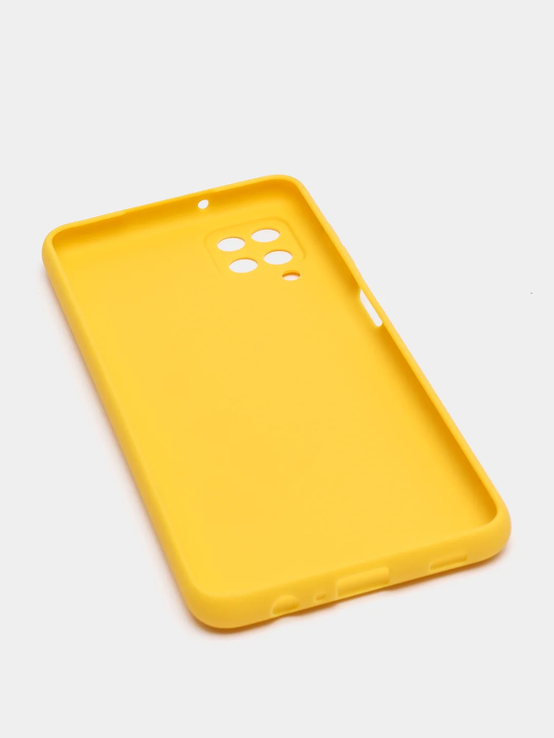 Желтый чехол силиконовый на Samsung Galaxy A12 /М12 с защитой камеры
